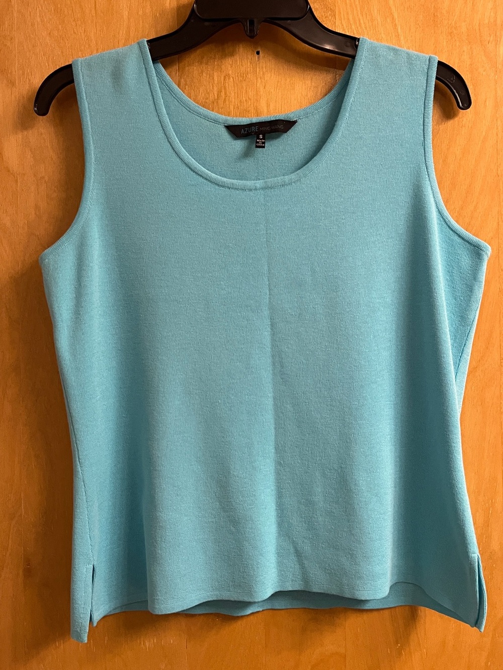 Ming Wang Teal Blue Sleeveless Knit Top S